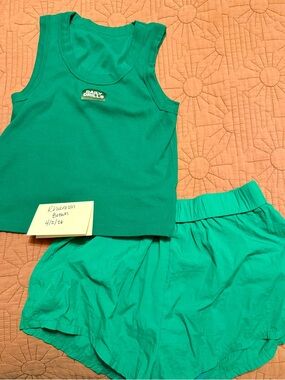 Daily Drills Kelly Green Ribbed Tank and Super Bounce Shorts M/L NWOT